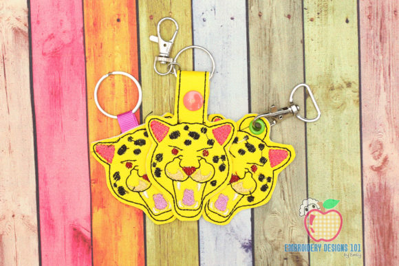 Leopard Face Keyfob ITH for Boutique Apparel