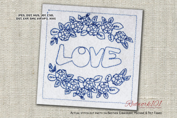 Love with Flower Redwork: Apparel Design Review