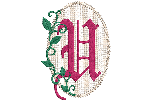 Olde English Monogram U: Plush Fabric Embroidery